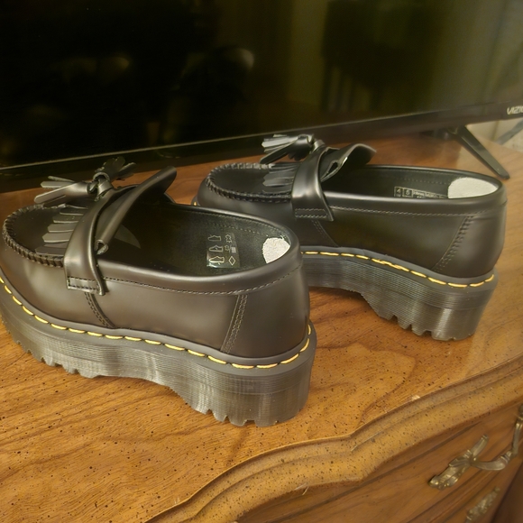 Dr. Martens Adrian Quad Platform Black Leather Loafers Roomy Fit - Picture 5 of 5